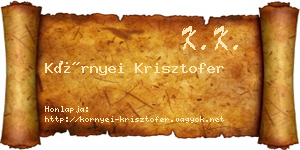 Környei Krisztofer névjegykártya