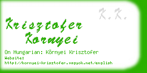 krisztofer kornyei business card